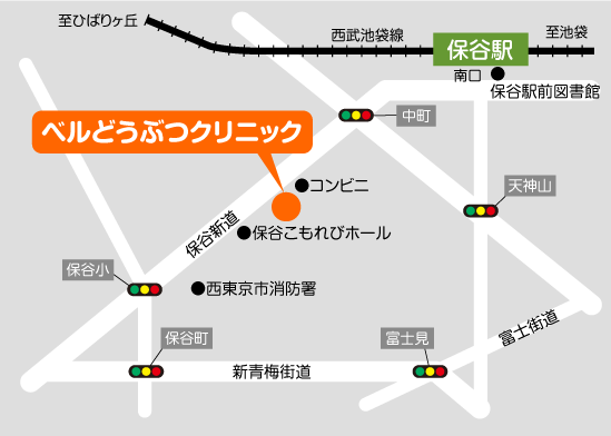 ベルどうぶつクリニック地図